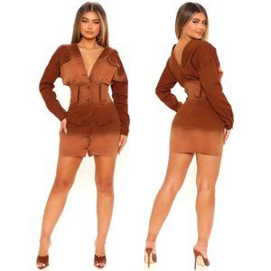 💥EFFORTLESSLY CHIC💥Ombre Brown Denim Dress